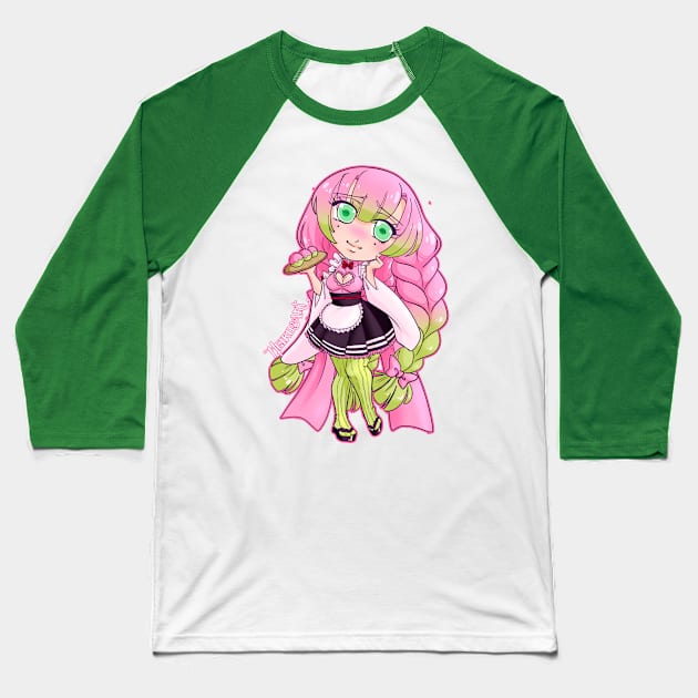 Mitsuri Maid Baseball T-Shirt by MeikosArt